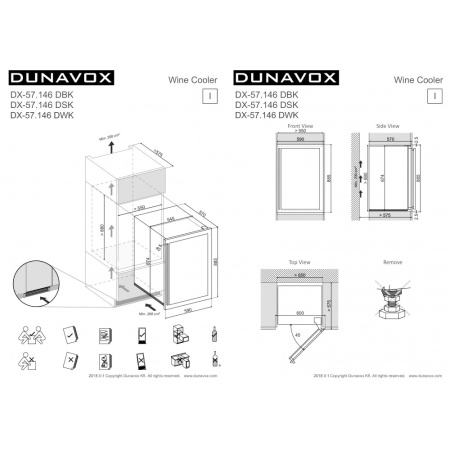 картинка Винный шкаф Dunavox DX-57.146DWK от магазина SEFI