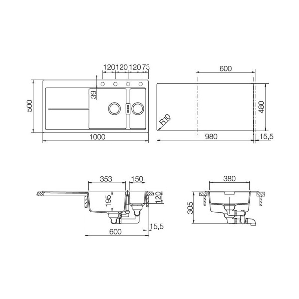 картинка Мойка Schock Horizont 60D Cristadur бронза от магазина SEFI