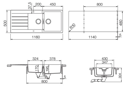 картинка Кухонная мойка SCHOCK PRIMUS 80D CRISTALITE оникс от магазина SEFI