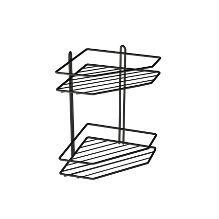 картинка Полка подвесная угловая 2-ярусная 202*202*282, черный РФ от магазина SEFI