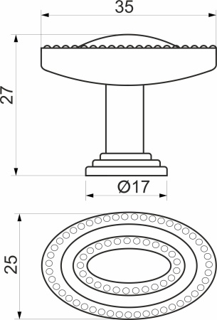 картинка Ручка меб. кнопка мет. Point хром, AKS от магазина SEFI