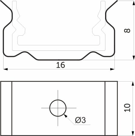 картинка Держатель для накладного профиля SIRIUS-1407S, AKS от магазина SEFI