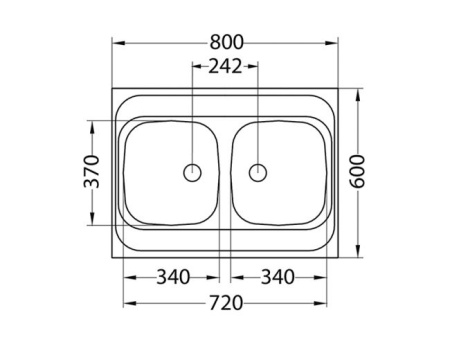 картинка Мойка CLASSIC 40 NAT 800X600 в комплекте с сифоном 1071240, от магазина SEFI