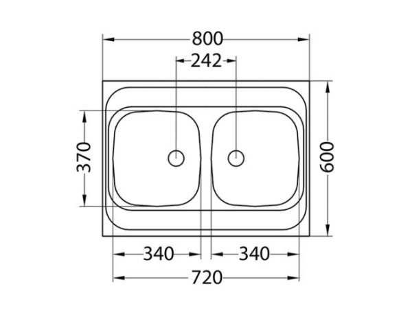 картинка Мойка CLASSIC 40 NAT 800X600 в комплекте с сифоном 1071240, от магазина SEFI