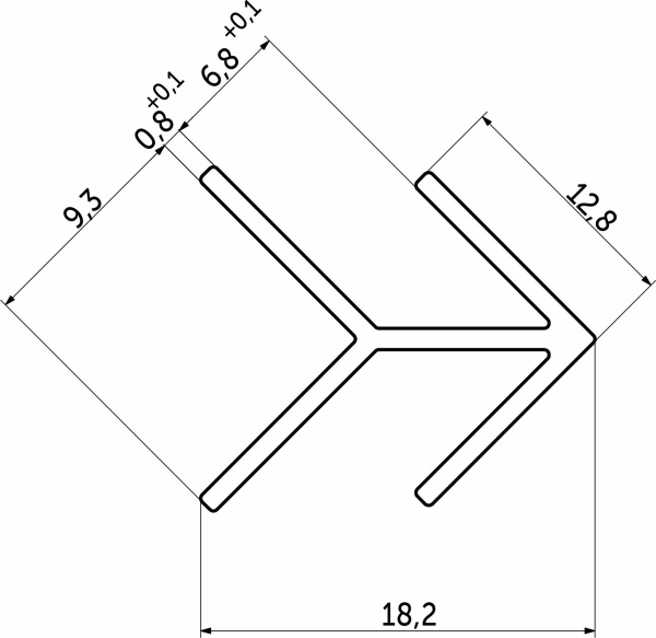 картинка Планка угловая 6 ёлочка матовая (L=3.05) AKS от магазина SEFI