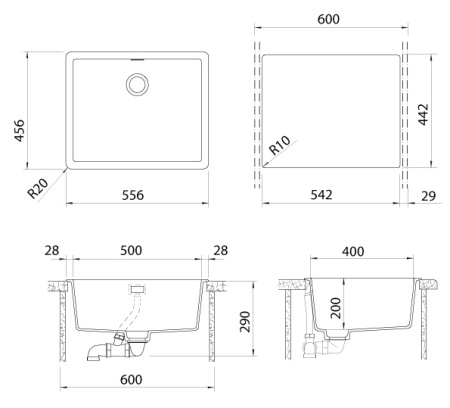 картинка Кухонная мойка SCHOCK GREENWICH 60 CRISTADUR бронза от магазина SEFI