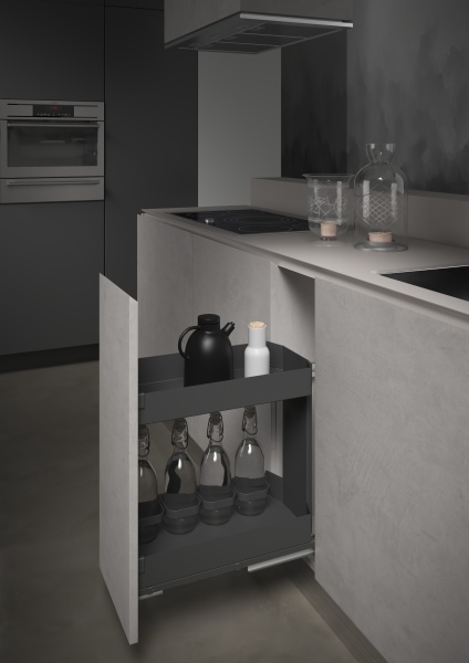 картинка Бутылочница LEVEL PRO с доводчиком на ширину фасада 300 мм, цвет - антрацит от магазина SEFI