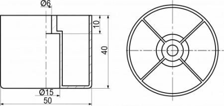 картинка Опора меб. пласт. d50 h40 чёрный РП от магазина SEFI