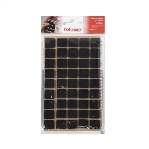 картинка Подкладка самоприлипающая фетровая 15х15мм (1лист-45шт) черная Folmag от магазина SEFI