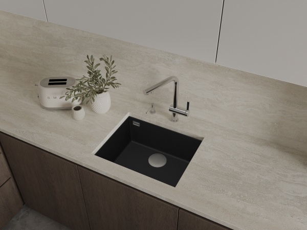 картинка Мойка Rivelato STRIA 5649 1-чаш 560*435 Черн.глубокий 503 от магазина SEFI
