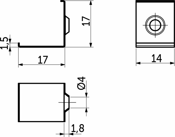 картинка Держатель для углового профиля ORION-1616C, AKS от магазина SEFI