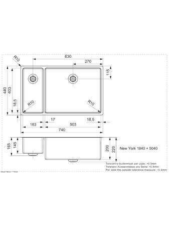 картинка Мойка Reginox New York L 18x40+50x40 Comfort matt от магазина SEFI