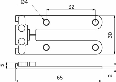 картинка Петля д/столешниц ломберная 180° накладная РБ белый цинк от магазина SEFI