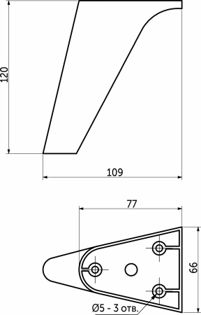 картинка Опора меб. пласт. В-16 h120 металлик AKS от магазина SEFI