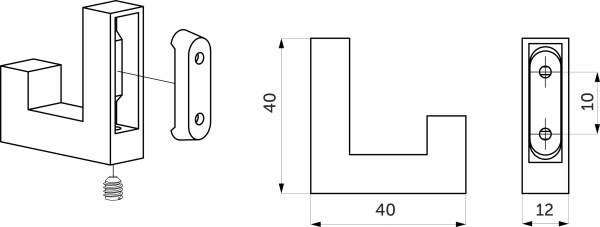 картинка Крючок меб. однорожковый мет. BENZ черный матовый AKS от магазина SEFI