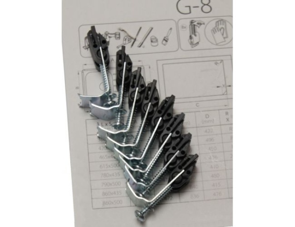 картинка Монтажный набор для врезных моек 8 клипс для столешниц 30-40 мм от магазина SEFI