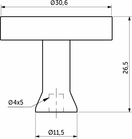 картинка Ручка меб. кнопка мет. UNITY, белый матовый, AKS от магазина SEFI