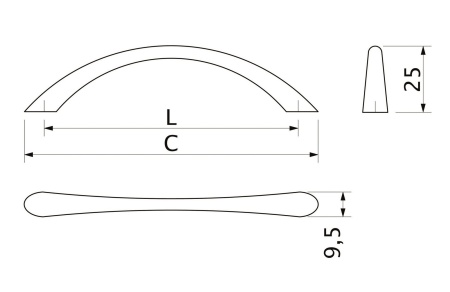 картинка Ручка меб. скоба мет. UP82 96 cатин AKS 19g винт М4*20 от магазина SEFI
