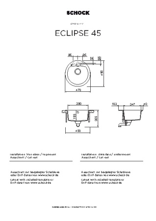 картинка Кухонная мойка SCHOCK ECLIPSE 45 CRISTALITE саббиа от магазина SEFI