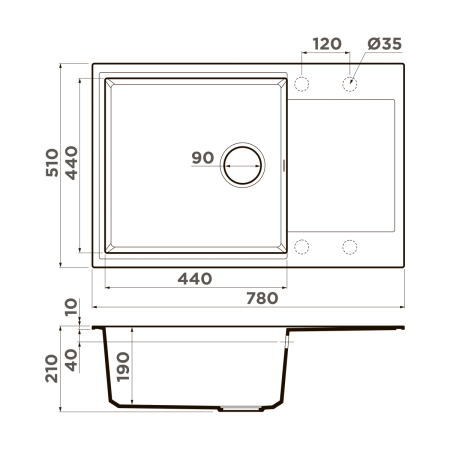 картинка Omoikiri Daisen 78-LB-SA Artgranit/бежевый от магазина SEFI