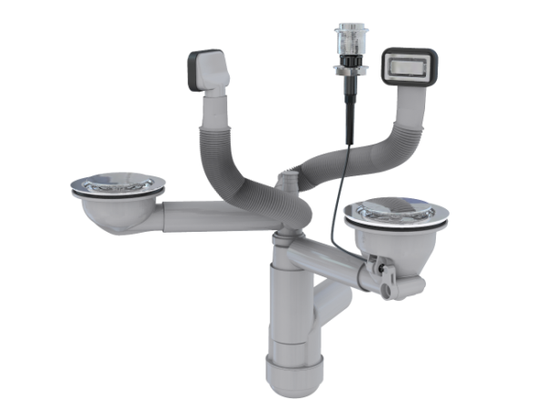 картинка Двойной сифон 114- PUSH-POP-UP с двумя переливами, от магазина SEFI