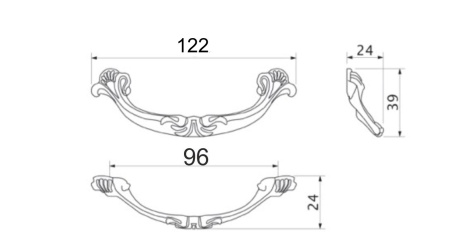 картинка Ручка меб. скоба мет. LIRA 96 старое золото, AKS от магазина SEFI