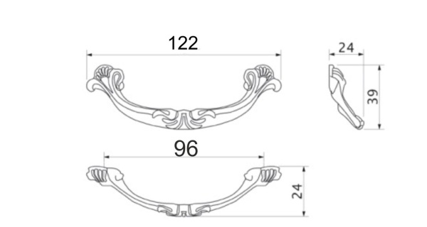 картинка Ручка меб. скоба мет. LIRA 96 старое золото, AKS от магазина SEFI