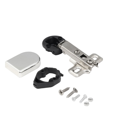 картинка Петля д/стекла накладная с пружиной h0 slide-on AKS (овальная заглушка хром) от магазина SEFI