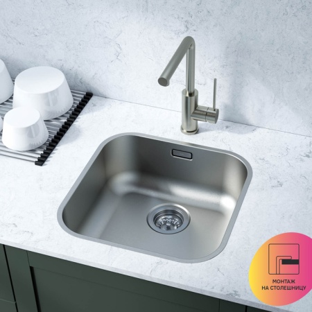 картинка Мойка, нерж. сталь, сатин, 446*446, Mate, IDDIS, MAT44S0i77 от магазина SEFI