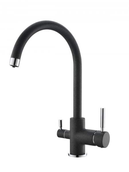картинка Смеситель для кухни с подключением к фильтру, EMAR ЕС-3007, цвет Антрацит от магазина SEFI