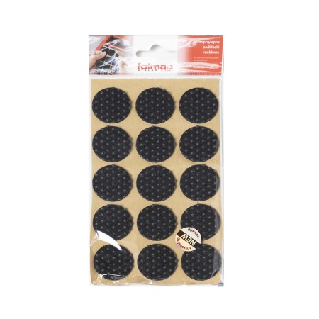 картинка Подкладка самоприлипающая фетровая прорезиненная d30мм (1упак.=15шт), черная, Folmag от магазина SEFI
