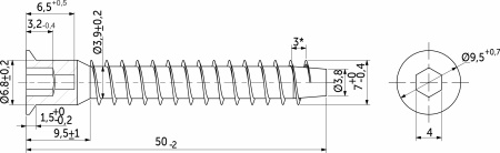 картинка Шуруп-конфирмат 7,0*50 (уп/2,5тыс.шт) AKS PLUS от магазина SEFI