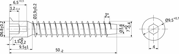 картинка Шуруп-конфирмат 7,0*50 (уп/2,5тыс.шт) AKS PLUS от магазина SEFI