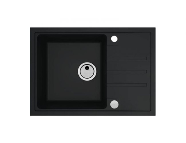 картинка Мойка Alveus INTERMEZZO 40 GRANITAL G90 DEEP BLACK 680x480x200 в комплекте с сифоном 1117292 от магазина SEFI
