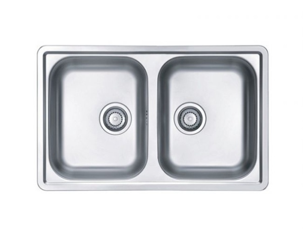 картинка Мойка LINE 90 NAT-90 790X500 2X в компл. с сифоном 1130555, от магазина SEFI