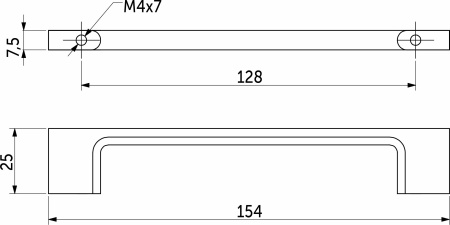 картинка Ручка меб. скоба мет. AK705 128 мат хром, AKS от магазина SEFI