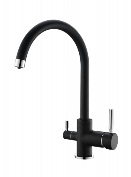 картинка Смеситель для кухни с подключением к фильтру, EMAR ЕС-3007, цвет Оникс от магазина SEFI