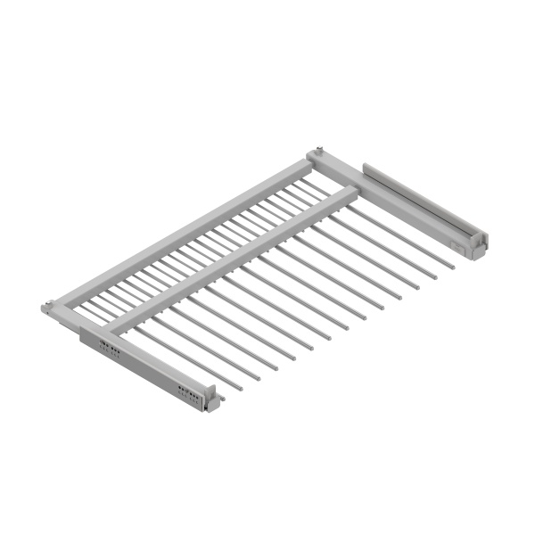 картинка Держатель выдвижной PANSY для одежды (брючница) с лотком для аксессуаров в секцию 800-900 мм, серый от магазина SEFI