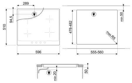 картинка Индукционная варочная панель Smeg SI964NM от магазина SEFI