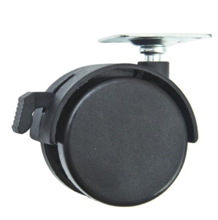 картинка Колесо меб. пласт. d50 с площадкой с торм., черный AKS магазин SEFI являющийся официальным дистрибьютором в России  картинка Колесо меб. пласт. d50 с площадкой с торм., черный AKS от магазина SEFI