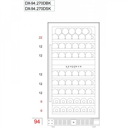картинка Винный шкаф Dunavox DX-94.270SDSK от магазина SEFI