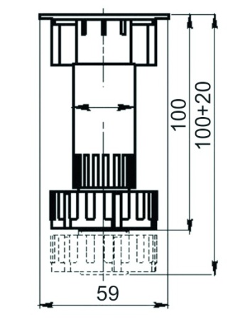картинка Опора кухонная пласт. h100 трехсоставная, белый (1уп=280шт) от магазина SEFI