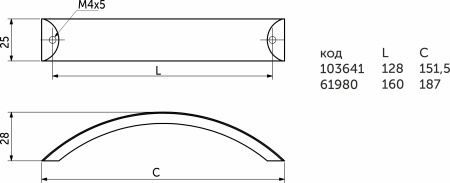 картинка Ручка меб. скоба алюм. WPY 338 128 алюминий AKS от магазина SEFI