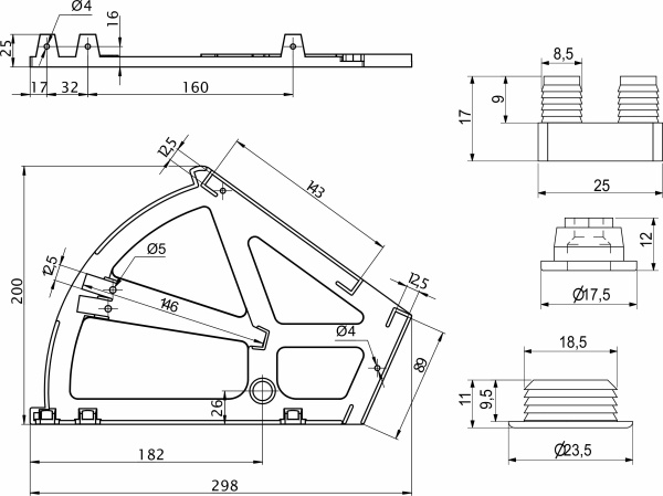 картинка Крепление в шкаф для обуви двухрядное, белый AKS от магазина SEFI