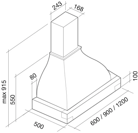 картинка Вытяжка Falmec Iris Gardenia 120 (600) S вишня от магазина SEFI