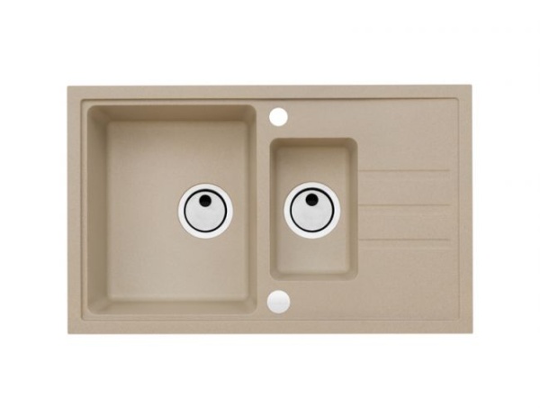 картинка Мойка INTERMEZZO 70 GRANITAL ARCTIC-G11 780X480X200;1+1/2 в ком.с сифоном 1117293, от магазина SEFI