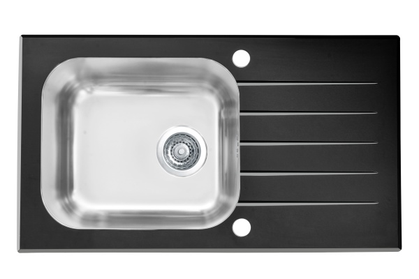 картинка Мойка VITRO 20 RAL9005-90 (черная)780X430 с сифоном клапан-автомат 1058656, от магазина SEFI