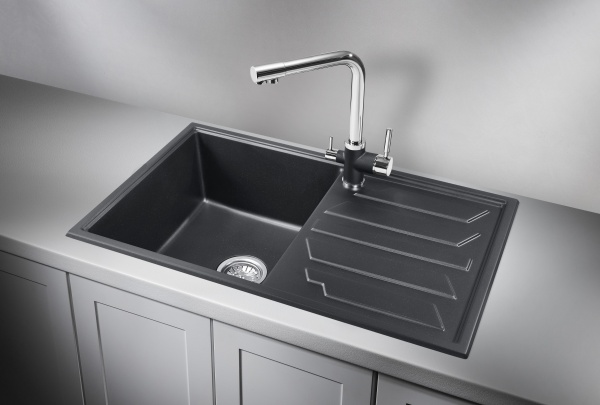 картинка Мойка Granula 8002, шварц (черный металлик), кварц от магазина SEFI