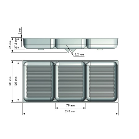 картинка Пластиковый лоток под аксессуары для выдвижного держателя, цвет – антрацит магазин SEFI являющийся официальным дистрибьютором в России  картинка Пластиковый лоток под аксессуары для выдвижного держателя, цвет – антрацит от магазина SEFI