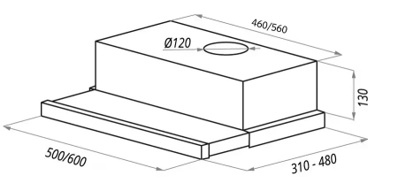 картинка Встраиваемая вытяжка MAUNFELD VSH 60 черный от магазина SEFI